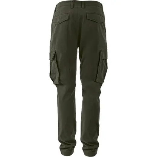 Mens Heritage Slim Fit Cargo Trousers Olive Back